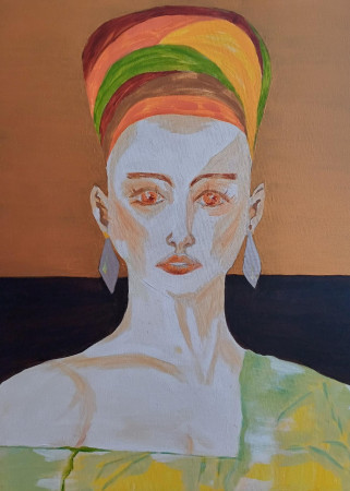 Nefertiti 60x80 Acryl (verkocht)