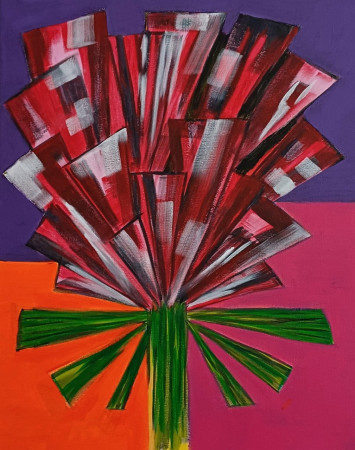 Papagaaitulpenabstract 2 40x50 Acryl