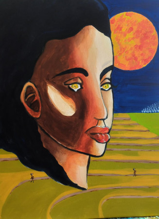 Het verdriet van Java 60x80 acryl op doek 2024