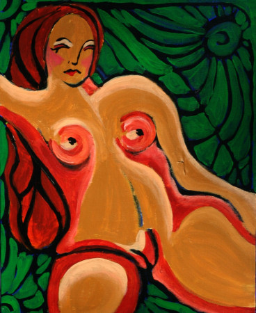 Une grande dame 40x50 Acryl 2021op doek