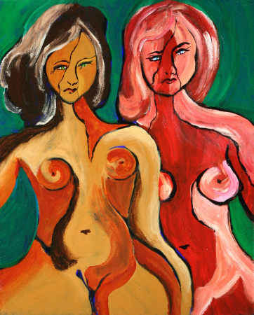 Les soeurs furieux 40x50 Acryl op doek 2021