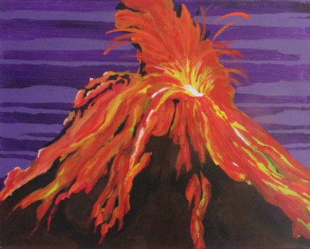 Eruptie 40x50 Acryl 2021 (verkocht)