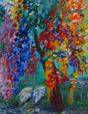 Treurwilg  40x50 Acryl op doek 2022 (geschonken) 