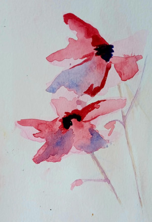 bloem aquarel op papier A5 2026